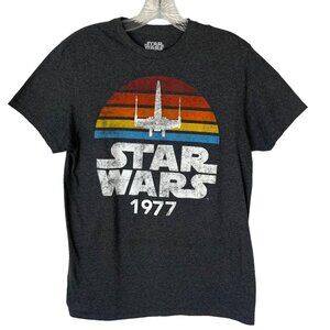 Star Wars Tshirt Mens Medium Dark Gray Mad Engine Retro Movie